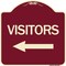 Signmission Visitors with Left Arrow Heavy-Gauge Aluminum Architectural Sign, 18" x 18", BU-1818-24617 A-DES-BU-1818-24617 - alternate 1
